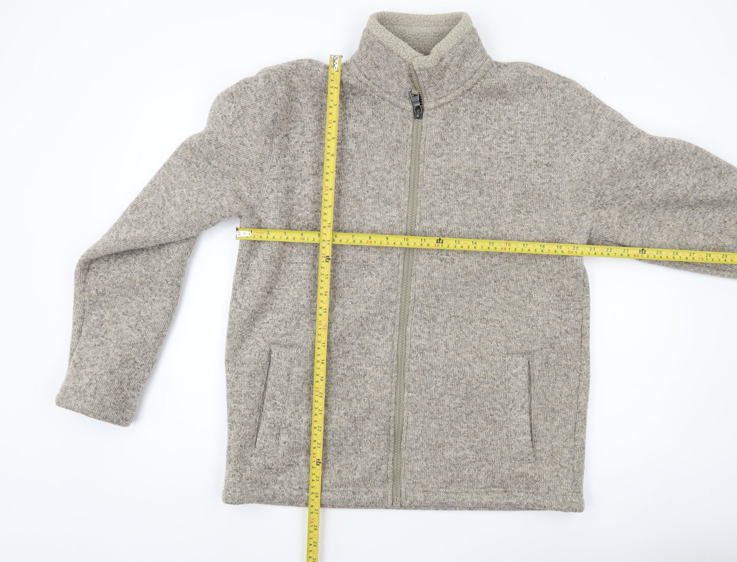 Marks and Spencer Mens Grey Knit Full Zip Jacket Size M