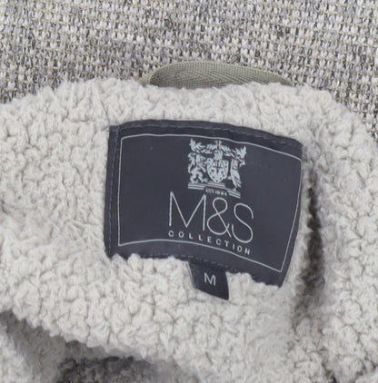 Marks and Spencer Mens Grey Knit Full Zip Jacket Size M