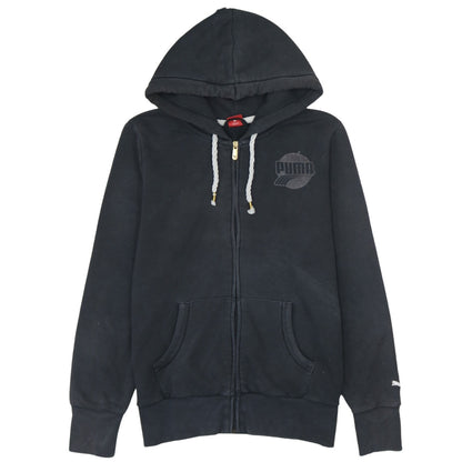 Puma Women's Black Full Zip Hoodie Size 14 UK Cotton Blend