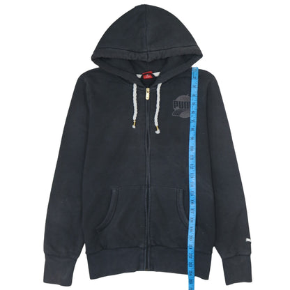 Puma Women's Black Full Zip Hoodie Size 14 UK Cotton Blend
