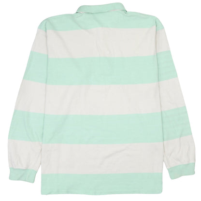 Lacoste Men’s Green White Striped Long Sleeve Polo Shirt L