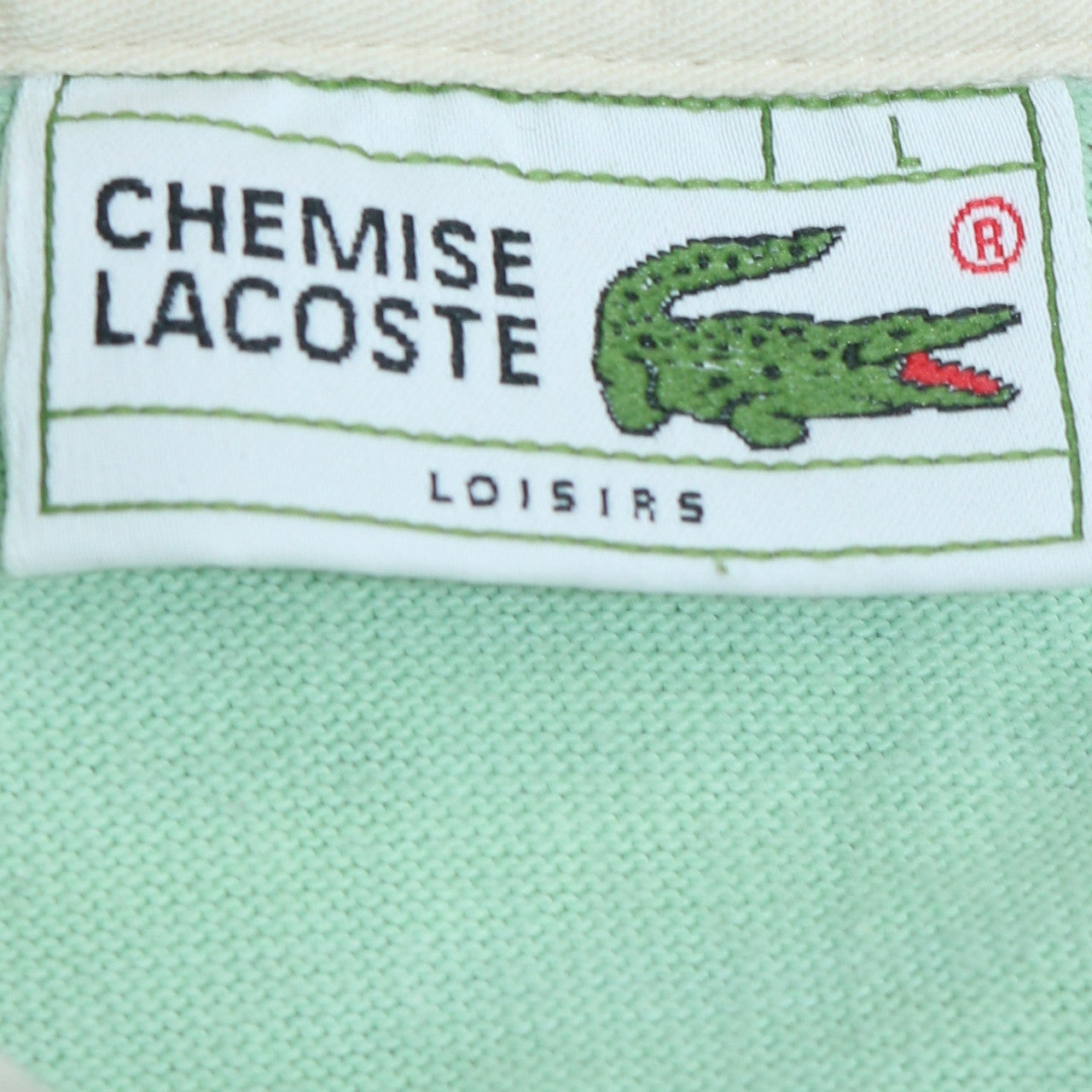 Lacoste Men’s Green White Striped Long Sleeve Polo Shirt L