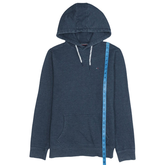 Tommy Hilfiger Men’s Blue Pullover Hoodie Size M Logo Cotton Blend