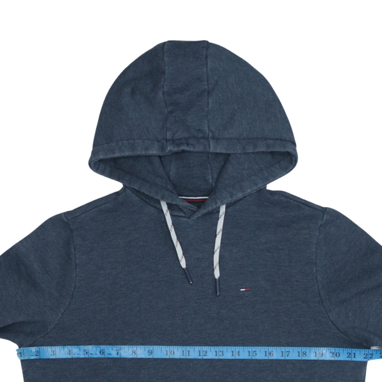 Tommy Hilfiger Men’s Blue Pullover Hoodie Size M Logo Cotton Blend
