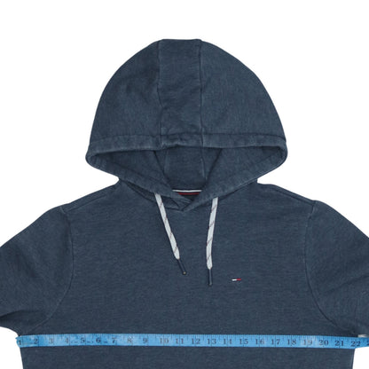 Tommy Hilfiger Men’s Blue Pullover Hoodie Size M Logo Cotton Blend
