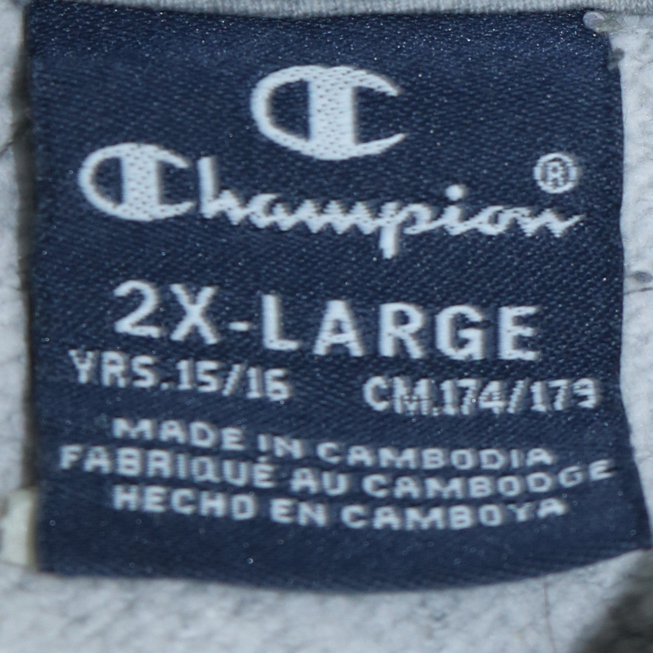 Champion Boys Grey Pullover Hoodie 15-16Y Logo Long Sleeve Sweatshirt