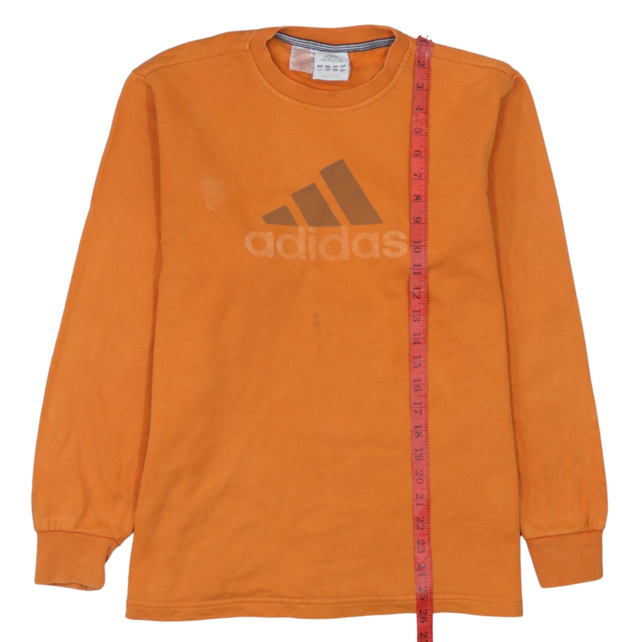 Adidas Boys Orange Sweatshirt 14 Years Pullover Fleece Logo Long Sleeve