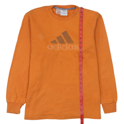 Adidas Boys Orange Sweatshirt 14 Years Pullover Fleece Logo Long Sleeve