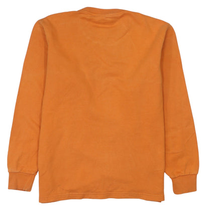 Adidas Boys Orange Sweatshirt 14 Years Pullover Fleece Logo Long Sleeve