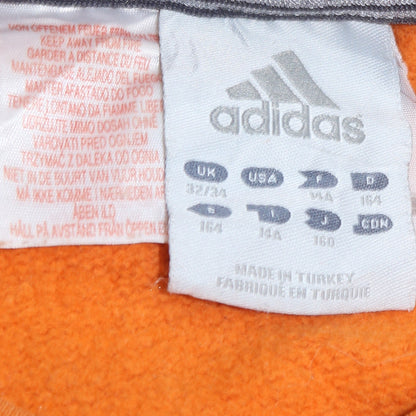 Adidas Boys Orange Sweatshirt 14 Years Pullover Fleece Logo Long Sleeve