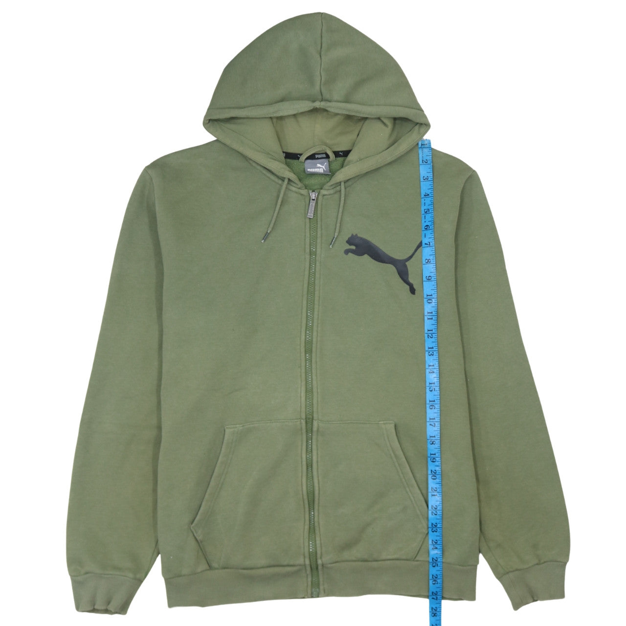 Mens UK Size L PUMA Green Full Zip Hoodie