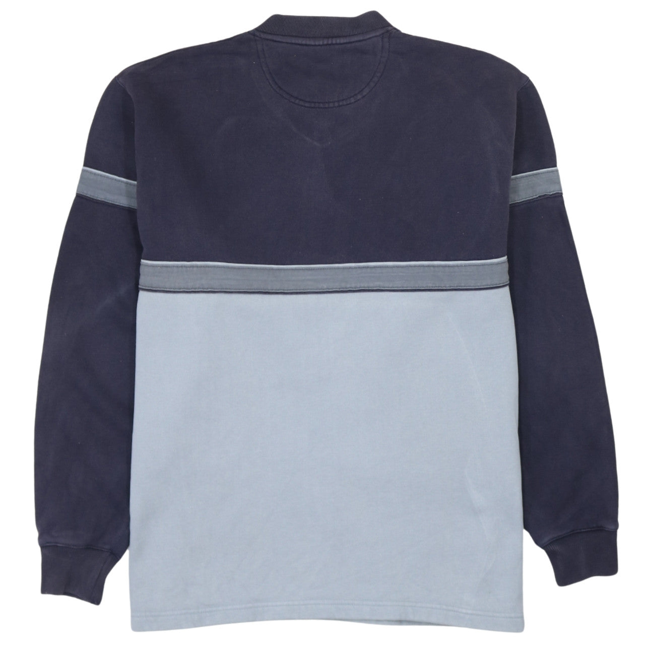 Schott NYC Mens Small Blue Pullover Sweatshirt V-Neck Logo Cotton