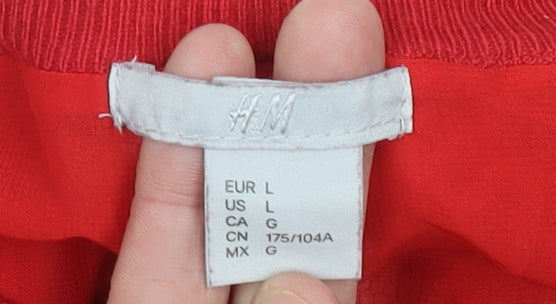 H&M Women Red Lace Pullover Sweatshirt Size 16 Lined Floral