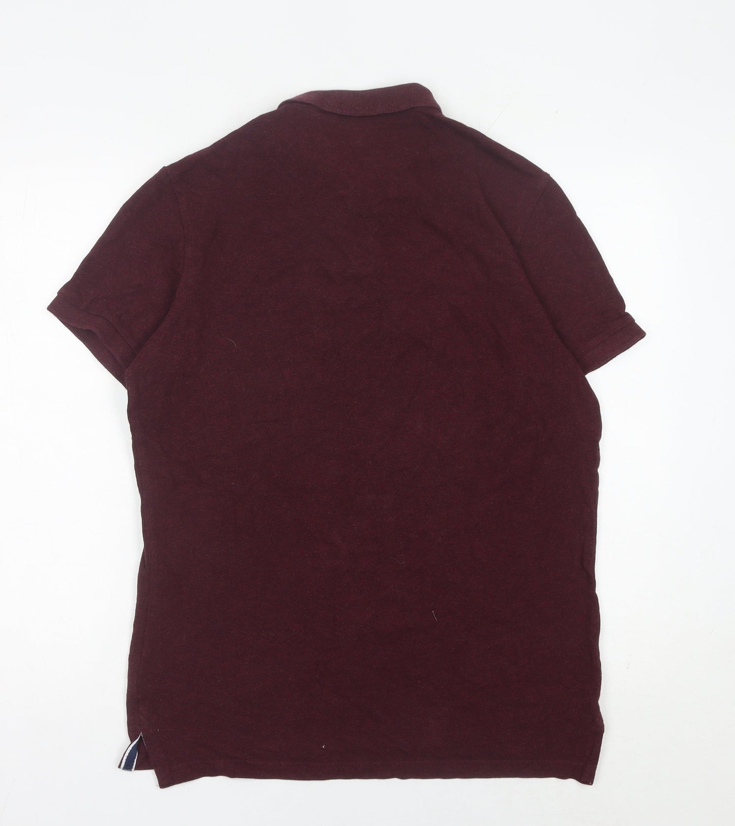 Superdry Men’s Red Polo Shirt L Slim Fit Cotton Embroidered Logo