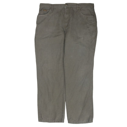 Wrangler Mens Brown Straight Leg Jeans W38 L30 Cotton Linen