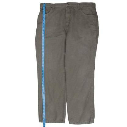 Wrangler Mens Brown Straight Leg Jeans W38 L30 Cotton Linen