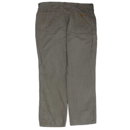 Wrangler Mens Brown Straight Leg Jeans W38 L30 Cotton Linen