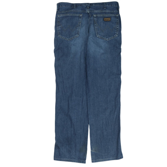 Wrangler Men Blue 34x32 Straight Leg Denim Jeans Texas Regular Fit