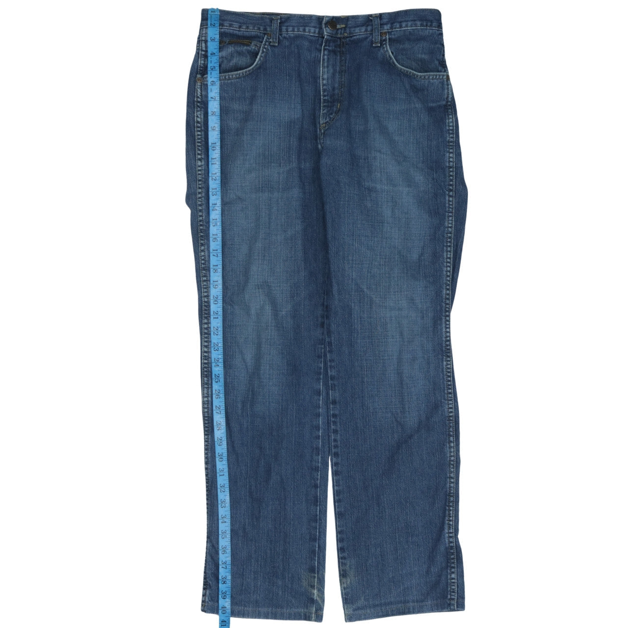 Wrangler Men Blue 34x32 Straight Leg Denim Jeans Texas Regular Fit