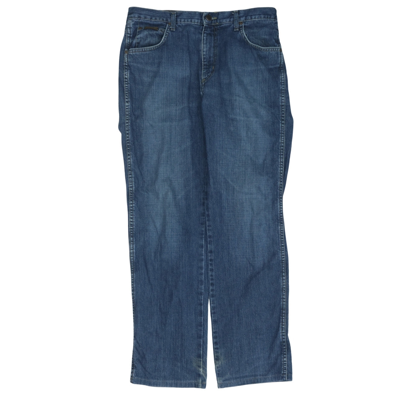 Wrangler Men Blue 34x32 Straight Leg Denim Jeans Texas Regular Fit