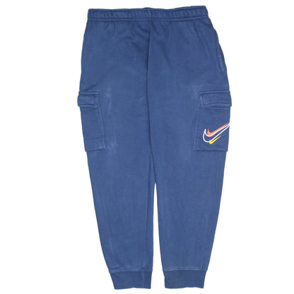 Nike Men’s Blue Cargo Joggers L Cotton Blend Tapered Casual