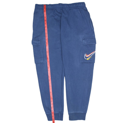 Nike Men’s Blue Cargo Joggers L Cotton Blend Tapered Casual
