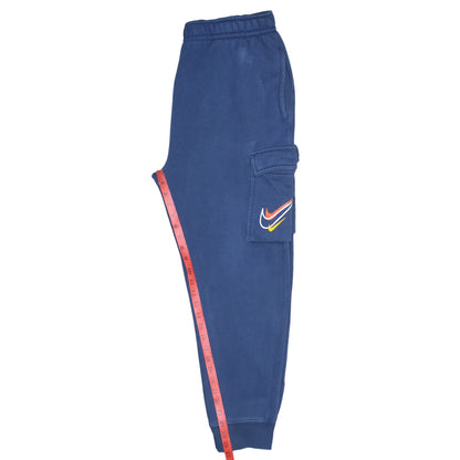 Nike Men’s Blue Cargo Joggers L Cotton Blend Tapered Casual