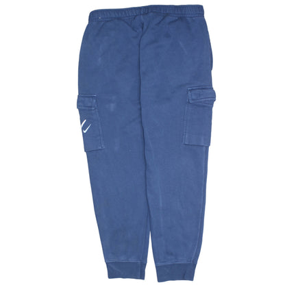 Nike Men’s Blue Cargo Joggers L Cotton Blend Tapered Casual