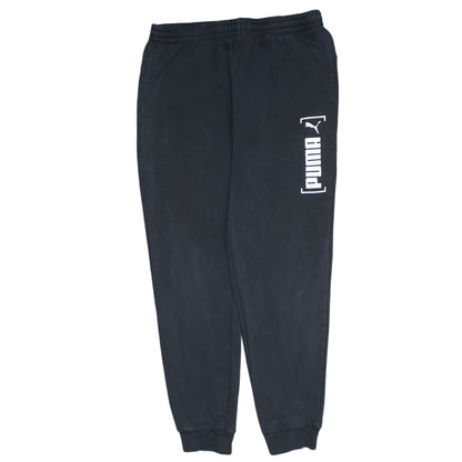 Puma Mens Black L Sweatpants Joggers Elastic Waist Logo Tapered