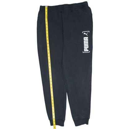 Puma Mens Black L Sweatpants Joggers Elastic Waist Logo Tapered