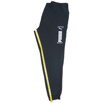Puma Mens Black L Sweatpants Joggers Elastic Waist Logo Tapered