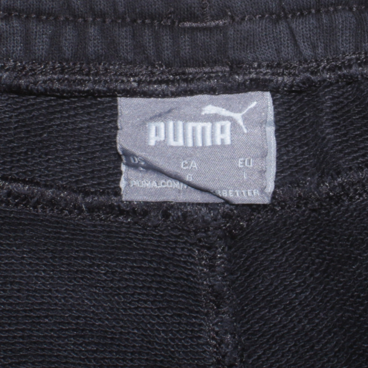 Puma Mens Black L Sweatpants Joggers Elastic Waist Logo Tapered