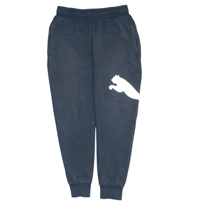 Puma Men’s Black Sweatpants S Logo Tapered Cotton Blend