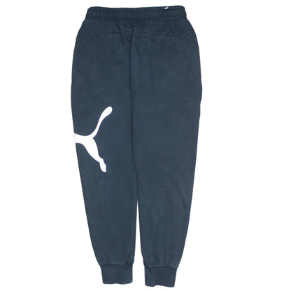 Puma Men’s Black Sweatpants S Logo Tapered Cotton Blend