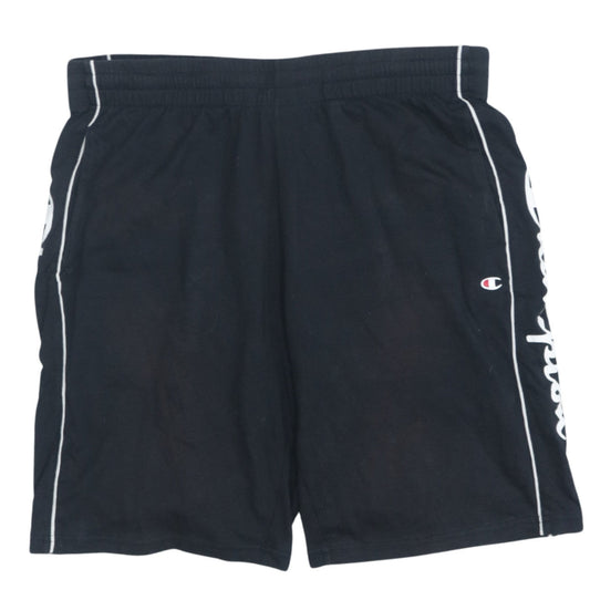Champion Men’s Black L Sweat Shorts Elastic Waist Logo Casual Sportswear