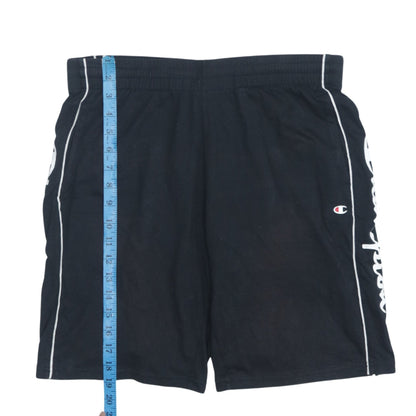 Champion Men’s Black L Sweat Shorts Elastic Waist Logo Casual Sportswear