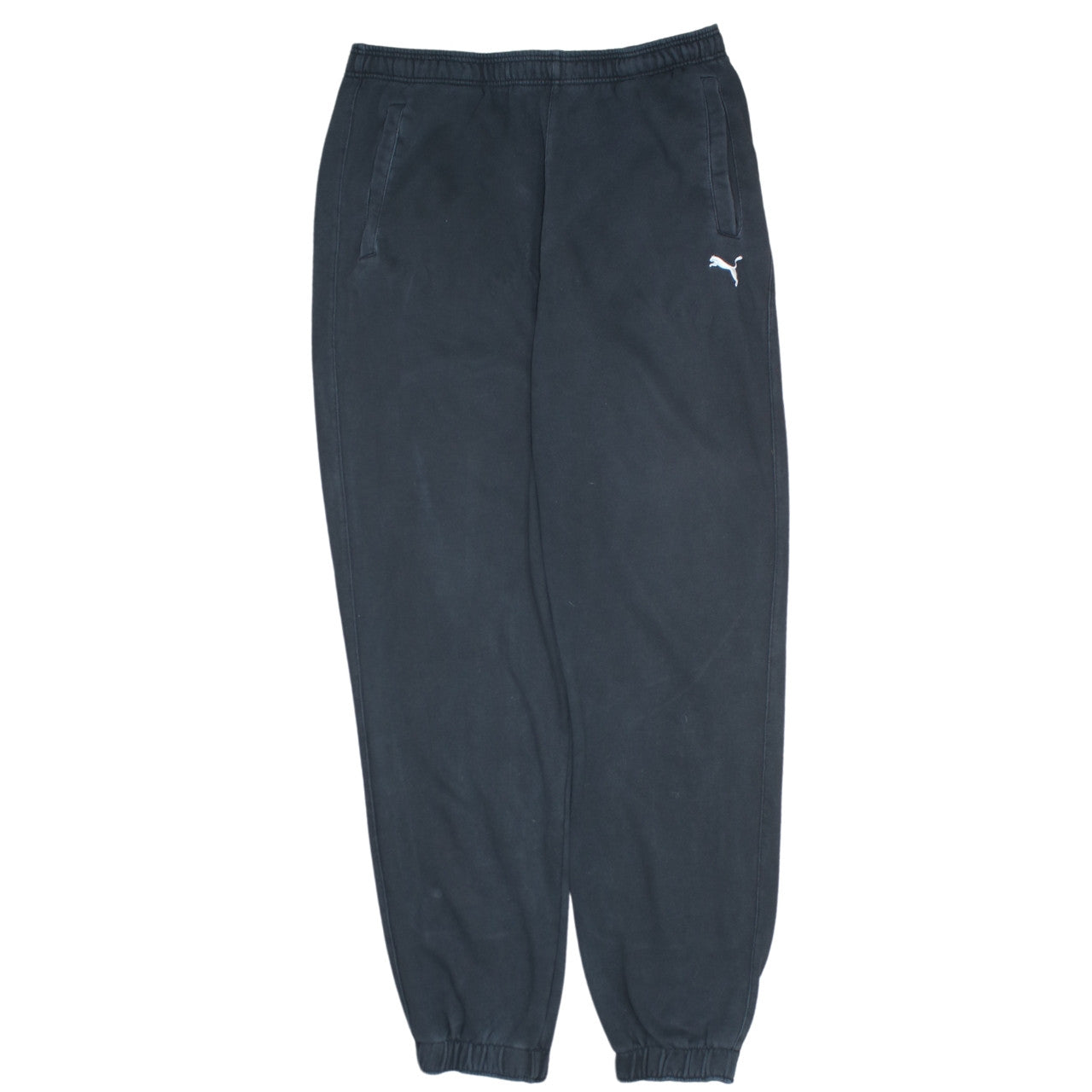 Puma Mens Black Sweatpants L Elastic Waist Tapered Joggers