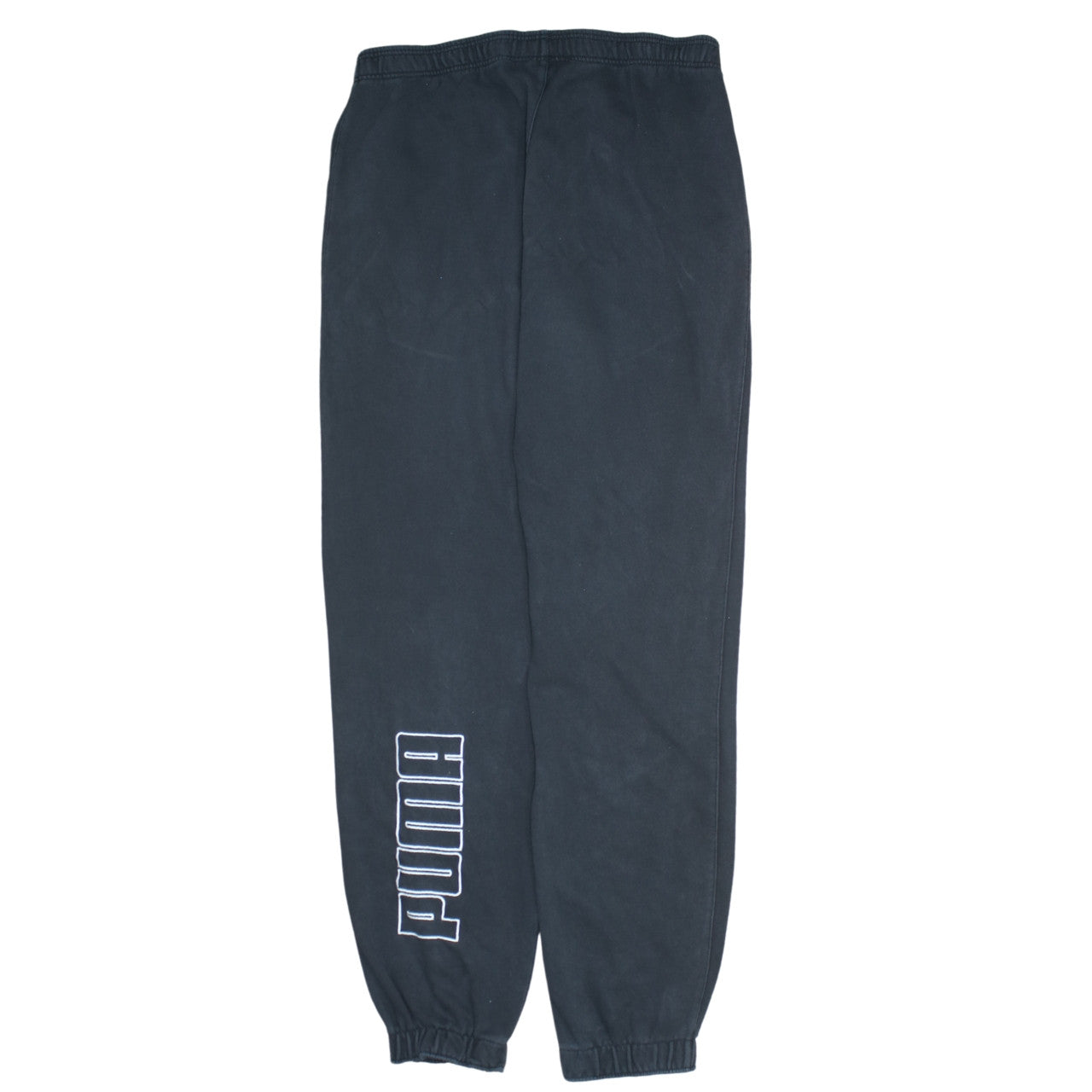 Puma Mens Black Sweatpants L Elastic Waist Tapered Joggers