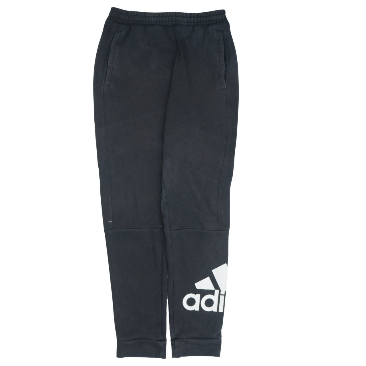 Adidas Mens Black Sweatpants S Tapered Logo Casual Joggers