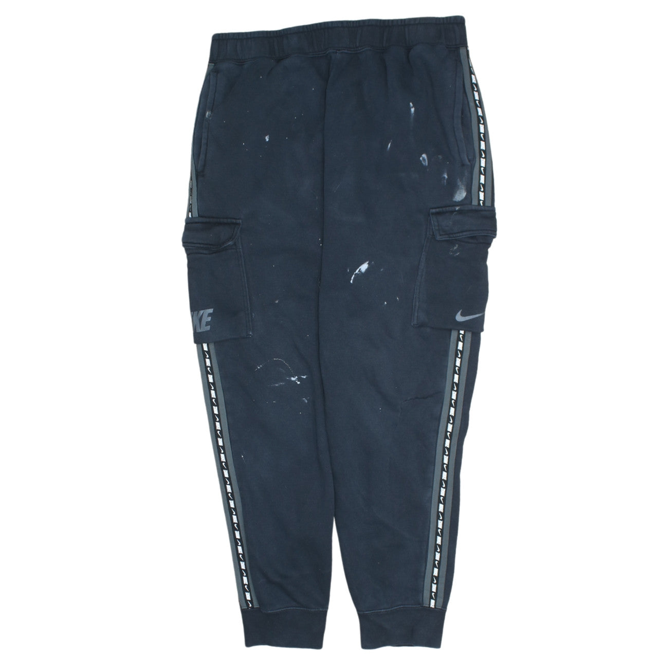 Nike Mens Black XL Cargo Joggers Fleece Elastic Waist Pockets