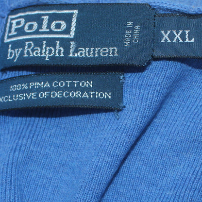 Ralph Lauren Men’s Blue 2XL V-Neck Cotton Jumper Pullover Sweater