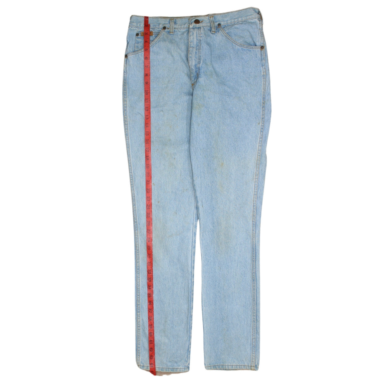 Wrangler Men's Blue 34 Straight Leg Vintage Denim Jeans