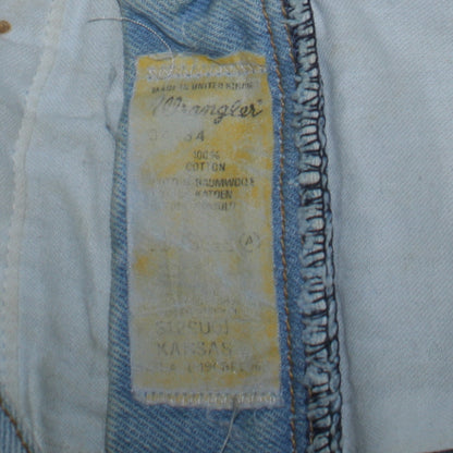 Wrangler Men's Blue 34 Straight Leg Vintage Denim Jeans