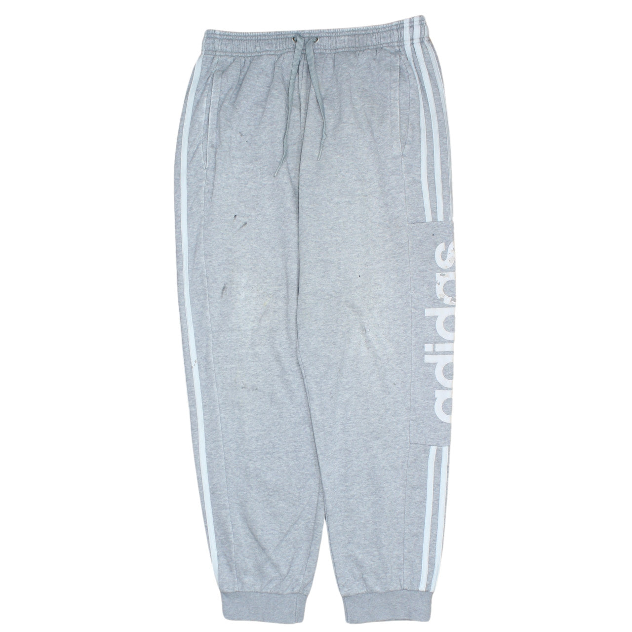 Adidas Men’s Grey Sweatpants Joggers M Logo Tapered Casual