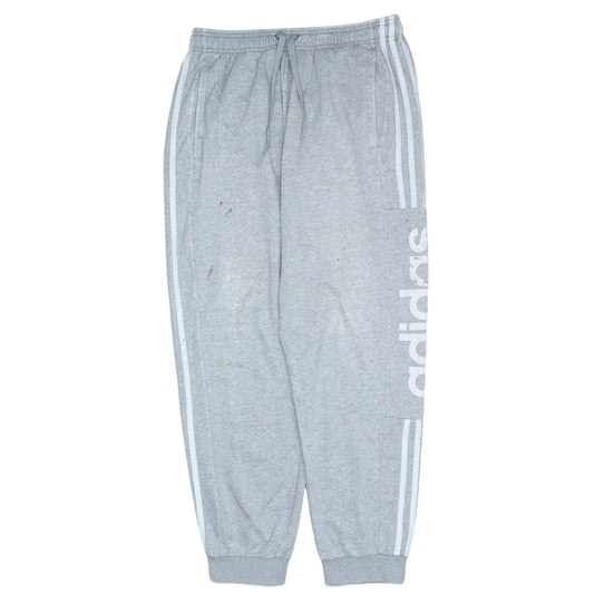 Adidas Men’s Grey Sweatpants Joggers M Logo Tapered Casual