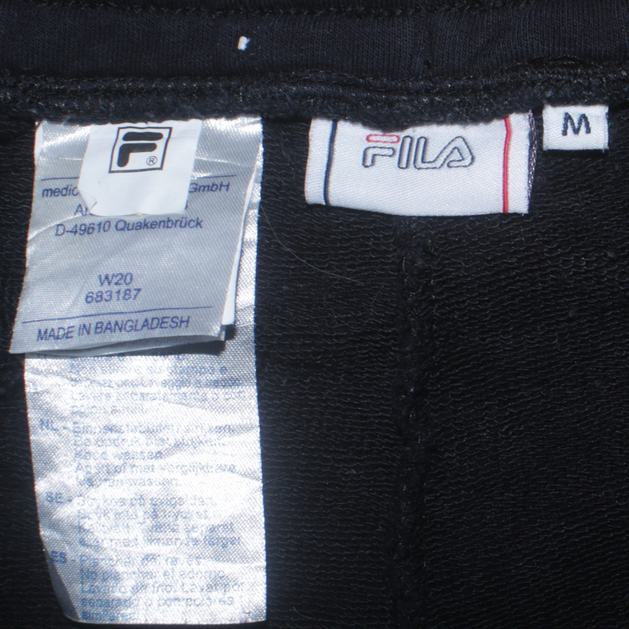 Fila Men's Black Sweatpants M Elastic Waist Logo Casual