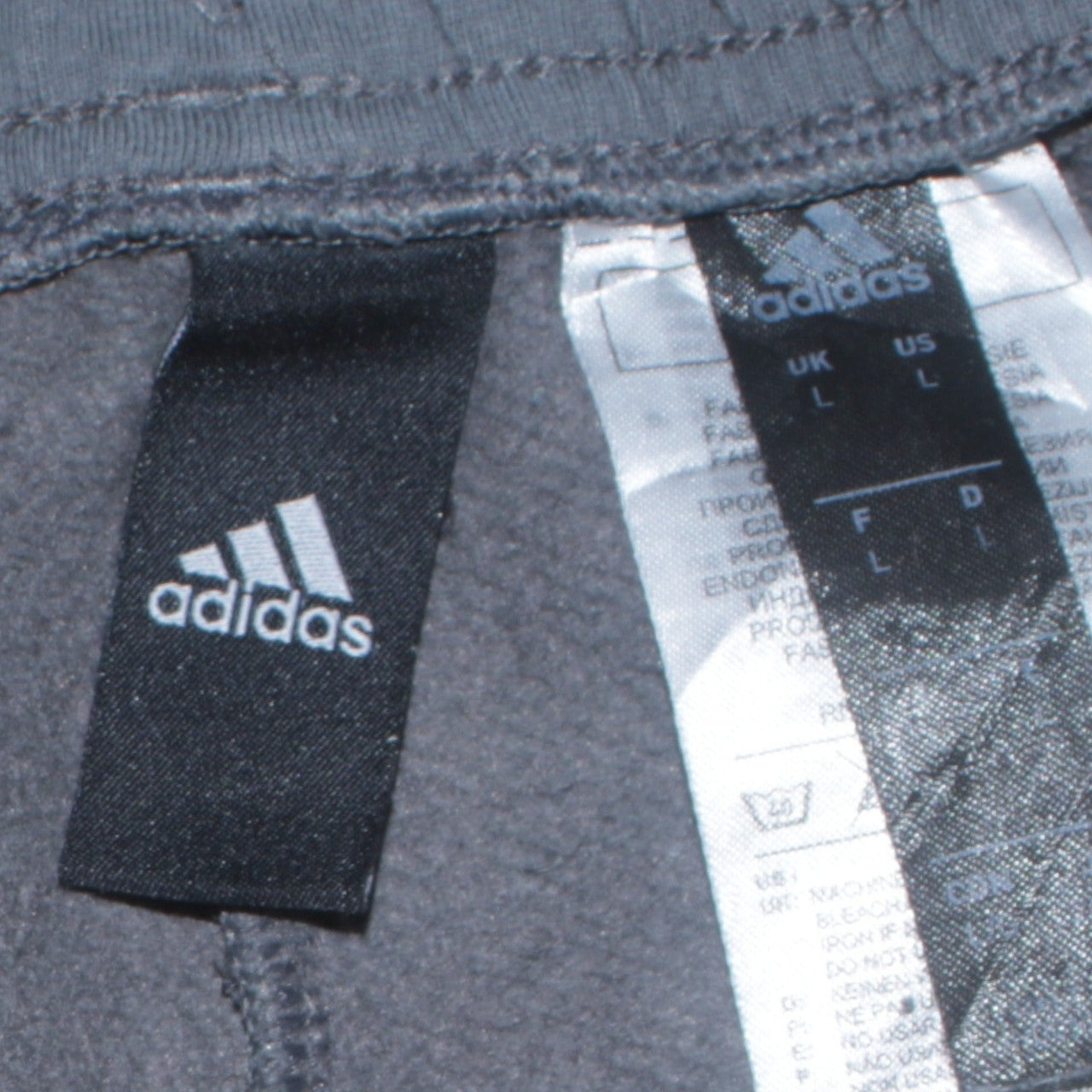 Adidas Mens Grey Sweatpants Joggers L Elastic Waist Casual Tapered