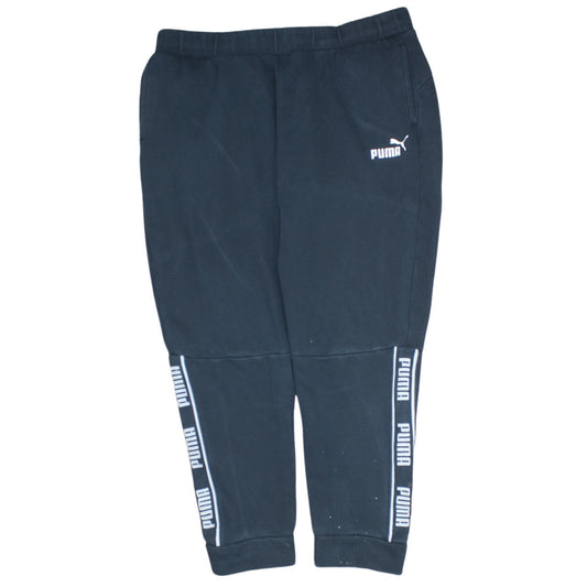 Puma Womens Black Jogger Sweatpants L Logo Sports Casual