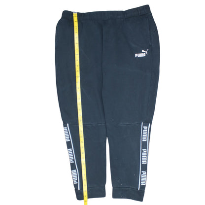 Puma Womens Black Jogger Sweatpants L Logo Sports Casual