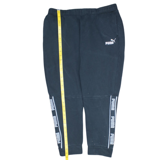 Puma Womens Black Jogger Sweatpants L Logo Sports Casual